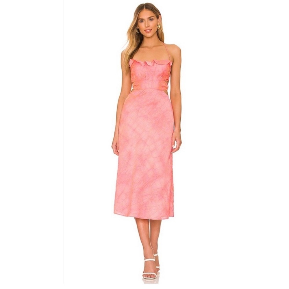 Catalina Midi Dress in Coral Tularosa